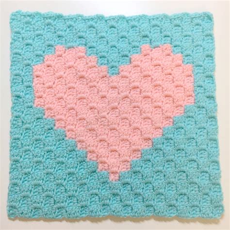 Crochet Blanket Pattern Hearts Blanket C2c Crochet Pattern Etsy