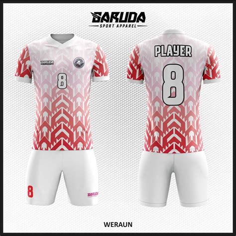 Desain Kaos Sepak Bola Code Weraun Perpaduan Merah Putih Yang Balance