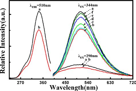 Color online Excitation k em ¼ 510 nm and emission k ex ¼ 290 344