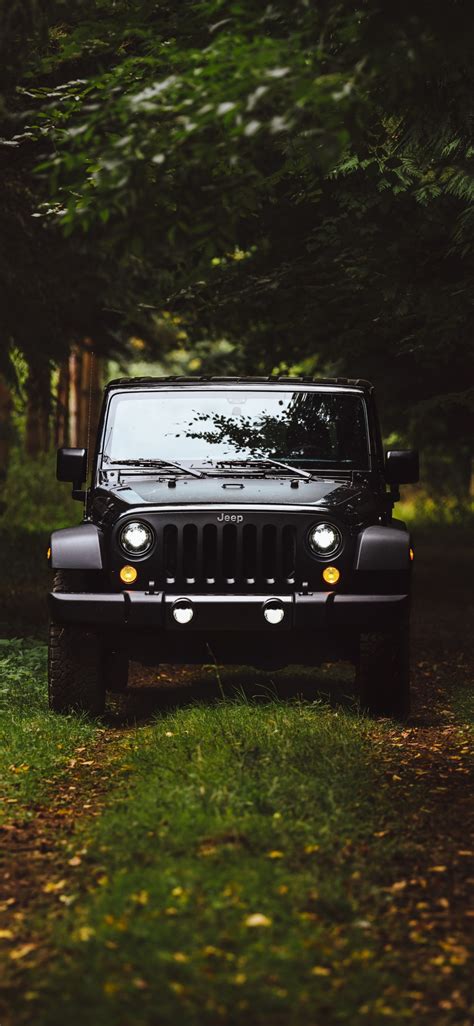 Download black jeep, forest, jeep wrangler 1125x2436 wallpaper, iphone ...