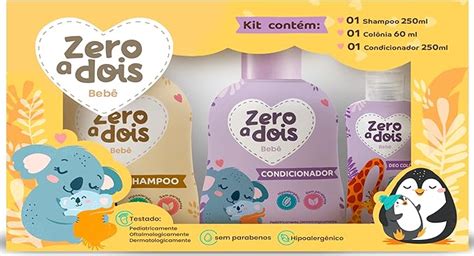 Kit de higiene infantil Shampoo 250ml Condicionador 250ml Colônia