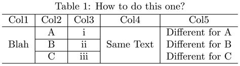 Merge Rows In The Middle Of A Table Using Multirow Package TeX