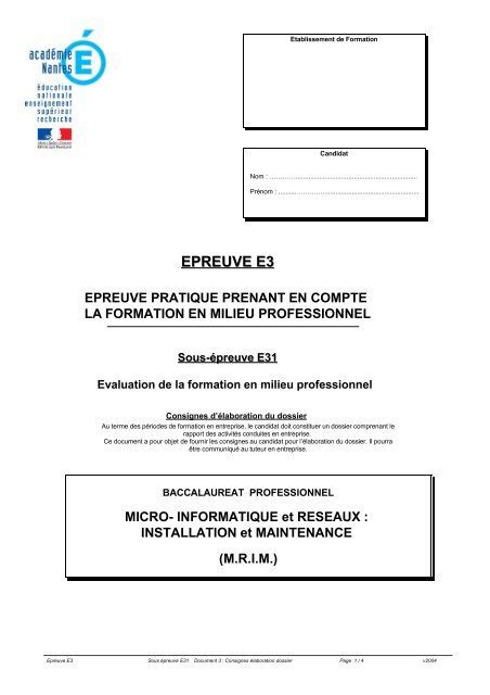 Consignes pour l élaboration du rapport de stage