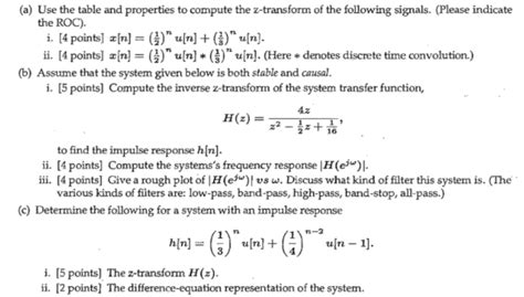 Inverse Z Transform Formula Table Elcho Table