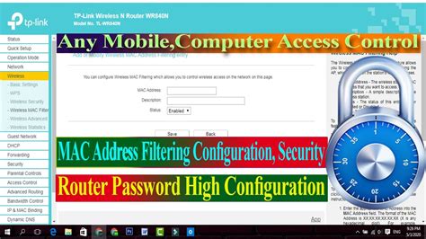 Tp Link Router High Security MAC Address Filtering Configuration