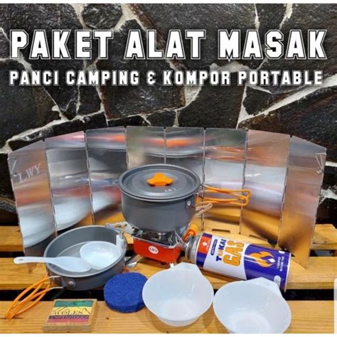 Jual Paket Alat Masak Camping Kemah Cooking Set Camping Nesting Kompor