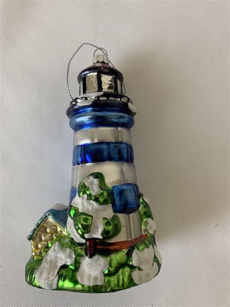 Large Lighthouse Mercury Glass Ornament Rauch Brand 55 Inches Tall