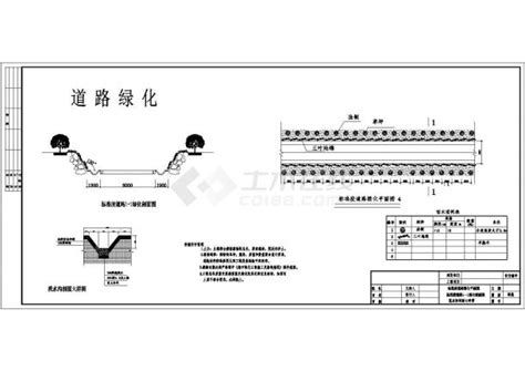 某标准段道路绿化cad设计大样平面图交通绿化土木在线