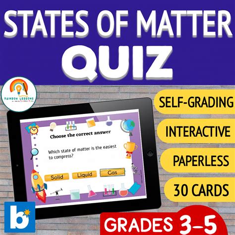 States of Matter Quiz | Science Boom Cards | Made By Teachers