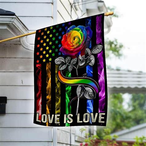 Unifinz Lgbt Pride Flag Rainbow Rose American Flag Love Is Love Garden