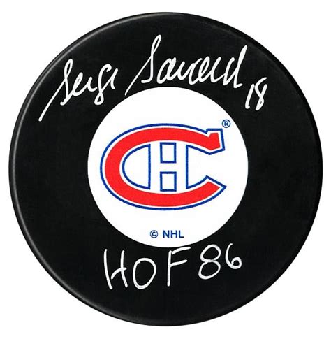 Serge Savard Autographed Montreal Canadiens HOF Puck | CoJo Sport ...