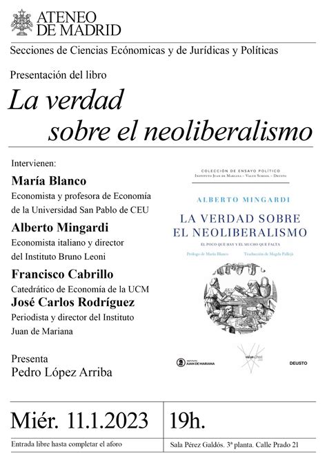 Presentación del libro La verdad sobre el neoliberalismo Ateneo Madrid