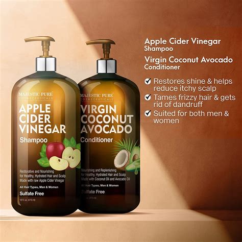 Majestic Pure Apple Cider Vinegar Shampoo Avocado Coconut Conditioner