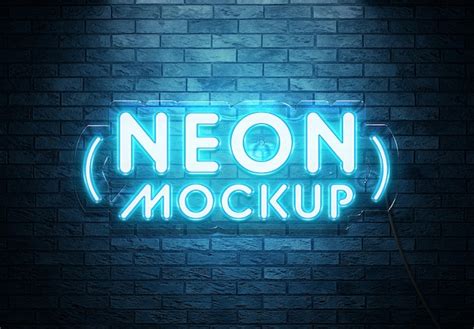 Premium Psd Neon Text Effect On Brick Wall With Wires Mockup