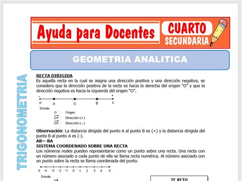 Geometr A Anal Tica Para Cuarto De Secundaria Ayuda Para Docentes