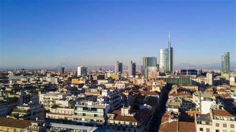 Milan Aerial View. Milano City, Italy Stock Image - Image of district ...