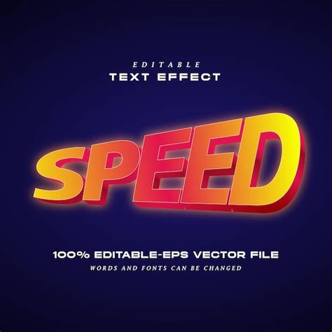 Efecto De Texto Vectorial Editable De Velocidad Vector Premium