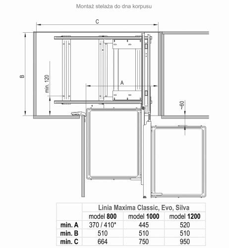 Kosz Corner Comfort Maxima Classic Rejs Do Szafki Naro Nej Grafit