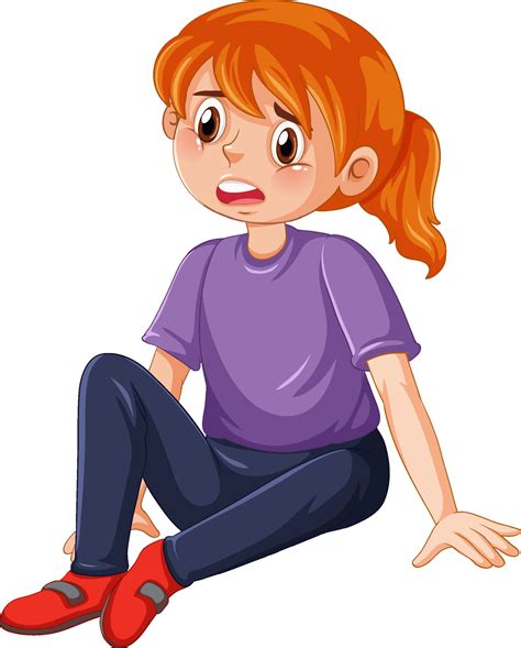 Sad girl cartoon character 12404043 Vector Art at Vecteezy