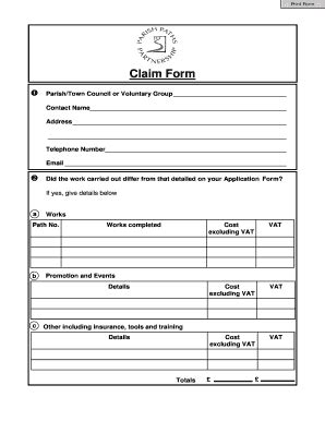 Fillable Online Content Durham Gov P Claim Form Pdf Durham County