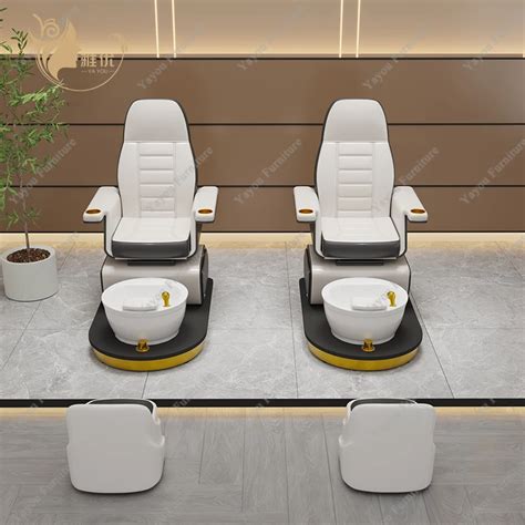 Modern Luxury White Black Foot Care Manicure Chair Electric Massage No