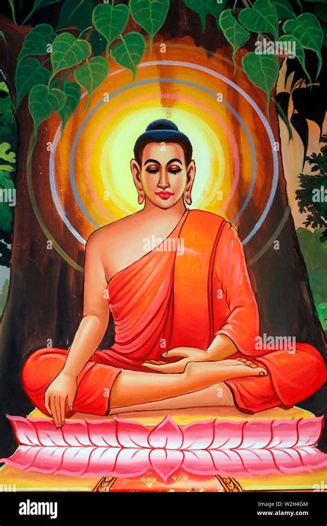 Bodhi tree buddha painting hi-res stock photography and images - Alamy