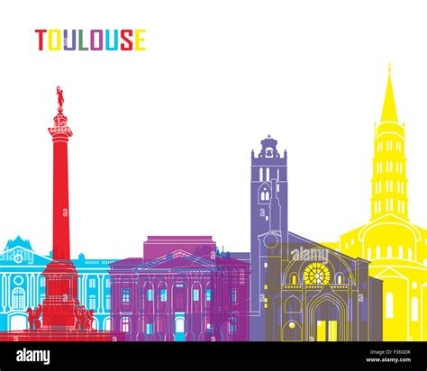 Toulouse Skyline Pop In Editable Vector File Stock Photo Alamy