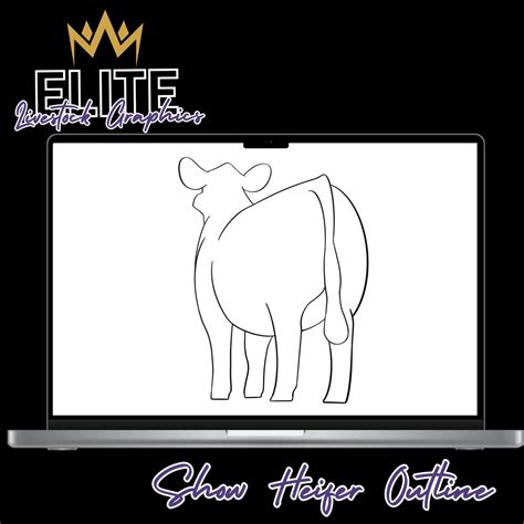 Show Heifer Outline Graphic - Etsy