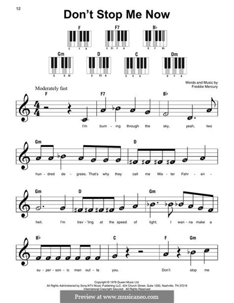 Don T Stop Me Now Queen By Freddie Mercury Sheet Music On Musicaneo