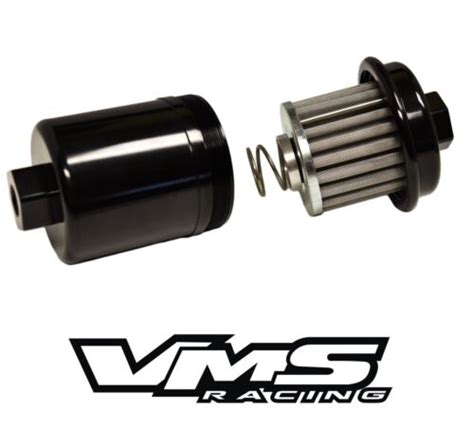 Black Aluminum Direct Fit High Flow Racing Fuel Filter For Acura