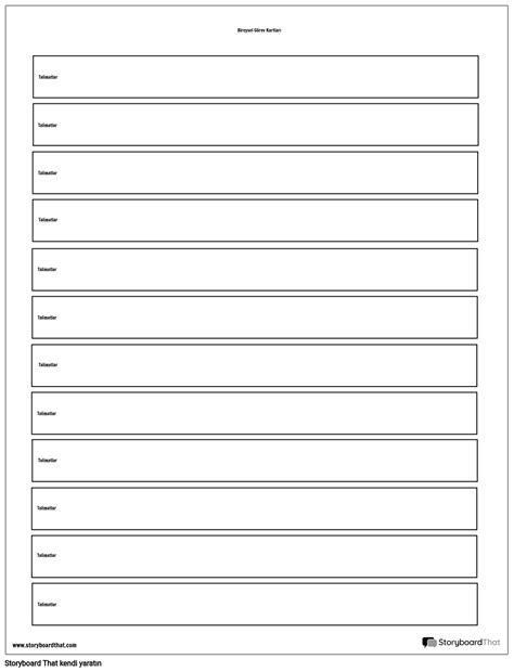 Görev Kartı Şablonu Storyboard by tr examples