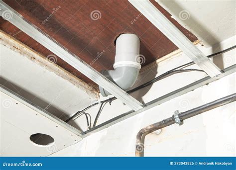 Installation of Chimney Pipe at Kitchen Stock Photo - Image of change ...