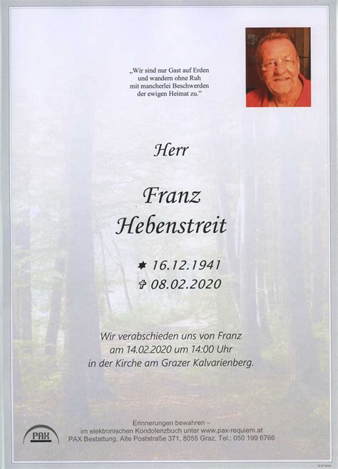 Parte F R Franz Hebenstreit Pax Requiem