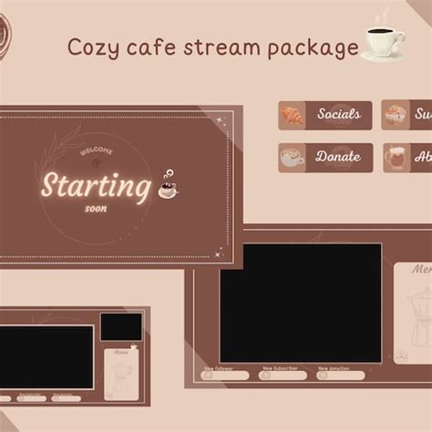 Animated Cozy Coffee Shop Twitch Package Twitch Panels Etsy