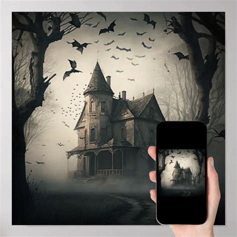 Haunted House Poster - Halloween Spooky Print | Zazzle