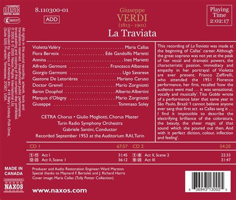 La Traviata Giuseppe Verdi Maria Callas