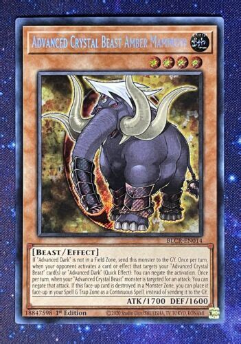 Yu Gi Oh Tcg Advanced Crystal Beast Amber Mammoth Blcr En St Ed