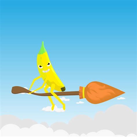 Premium Vector | A cartoon drawing of a witch on a broomstick with a ...