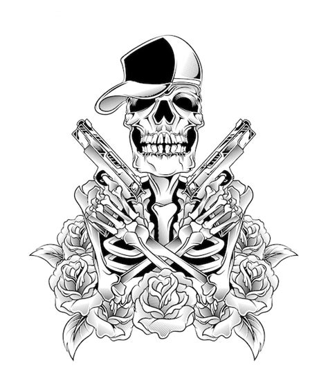 Premium Vector Skull With Gun Vector