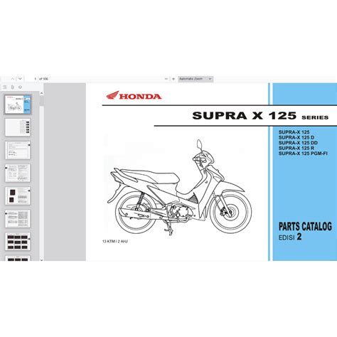 Jual Motor Supra X Helm In Fi Buku Parts Catalogue Copian Honda