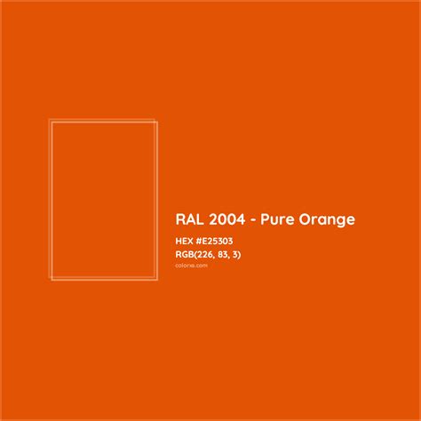 About Ral 2004 Pure Orange Color Color Codes Similar Colors And