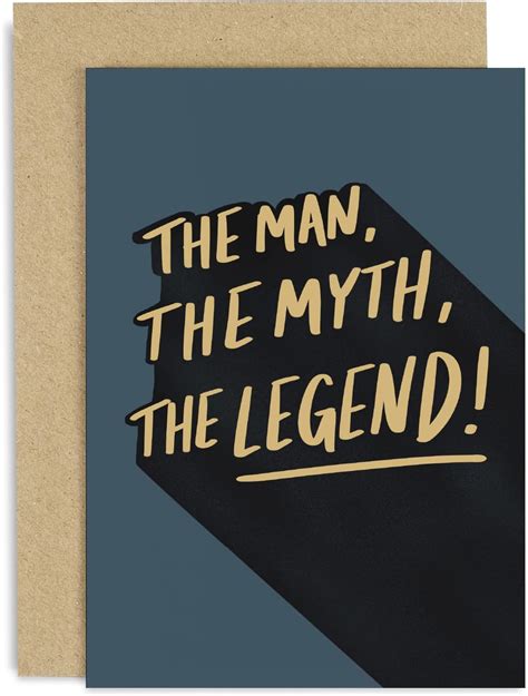 Old English Co Fun Birthday Card For Men Man Myth Legend Bold Birthday Card For