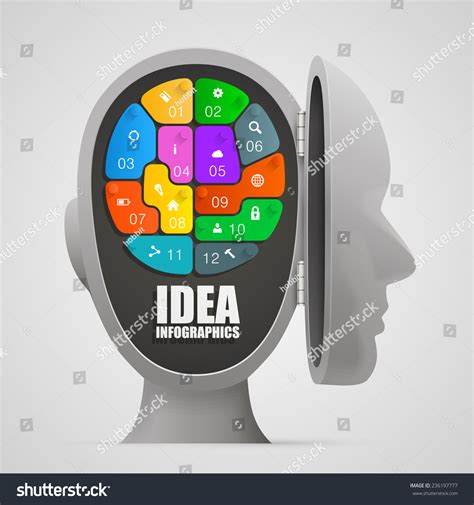 Puzzle Brain Open Head Vector Illustration Stock Vektorgrafik