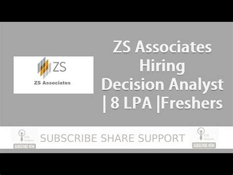 ZS Associates Hiring Decision Analyst 8 LPA Freshers YouTube