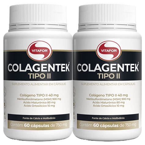 Kit 2X Colagentek Tipo II 60 Cápsulas Vitafor OtimaNutri