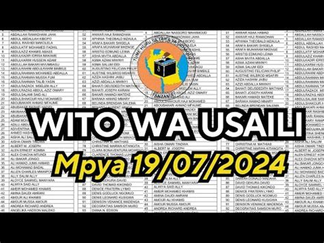 ORODHA YA MAJINA WALIOITWA KWENYE USAILI TUME HURU YA UCHAGUZI KAGERA