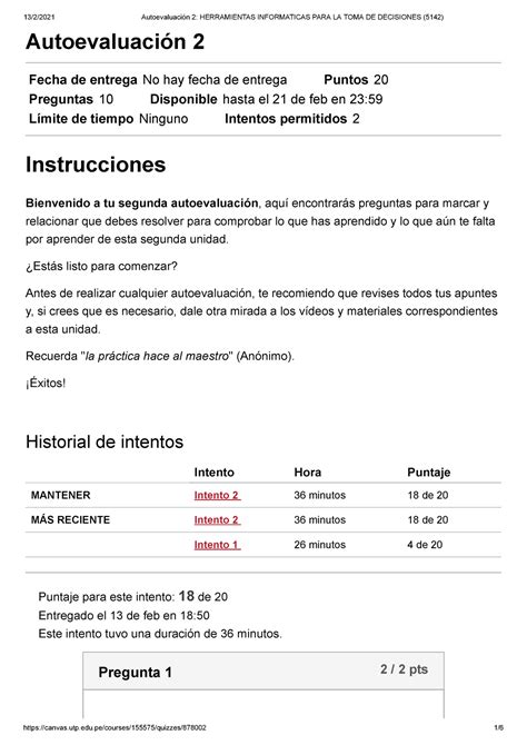 Autoevaluaci N Herramientas Informaticas Para La Toma De Decisiones