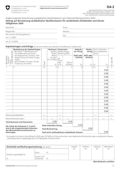 Pdf Formular Da Antrag Auf Anrechnung Ausl Ndischer Formular Da