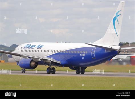 Blue Air Boeing Yr Bmf Taking Off From London Luton Airport Uk