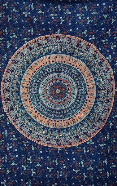 Hippie Tapestries Hippy Mandala Wall Hanging Blue Dorm Tapestry